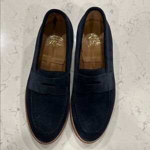 J. Crew Men's Dark Blue Suede Slip-Ons